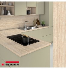 Столешница для кухни Egger 3000х600x38мм с торцевыми планками. Цвет - Травертин Маргарита