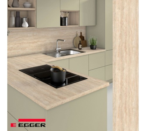 Заказать Столешница для кухни Egger 3000х600x38мм с торцевыми планками. Цвет - Травертин Маргарита в магазине TheBigHouse.ru
