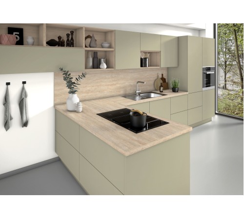 Заказать Столешница для кухни Egger 3000х600x38мм с торцевыми планками. Цвет - Травертин Маргарита в магазине TheBigHouse.ru