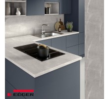 Столешница для кухни Egger 3000х600x38мм с торцевыми планками. Цвет - Мрамор Кандела cветло-серый