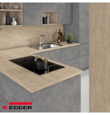 Столешница для кухни Egger 3000х600x38мм с торцевыми планками. Цвет - Дуб Шпрее серо-бежевый