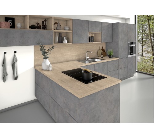 Заказать Столешница для кухни Egger 3000х600x38мм с торцевыми планками. Цвет - Дуб Шпрее серо-бежевый в магазине TheBigHouse.ru