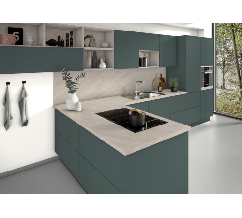 Купить Столешница для кухни Egger 3000х600x38мм с торцевыми планками. Цвет - Камень Кальвия песочно-серый в магазине TheBigHouse.ru