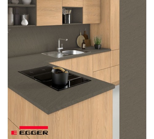 Приобрести Столешница для кухни Egger 3000х600x38мм с торцевыми планками. Цвет - Базальтино терра в магазине TheBigHouse.ru