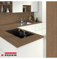 Столешница для кухни Egger 3000х600x38мм с торцевыми планками. Цвет - Дуб Бельмонт коричневый