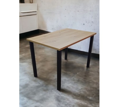 Заказать Стол обеденный нераскладной стол кухонный ПАНТЕРА 1200х790х750 ножки металлические черные 50х50мм цвет Дуб белый в магазине TheBigHouse.ru