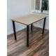 Заказать Стол обеденный нераскладной стол кухонный ПАНТЕРА 900х600х750 ножки металлические черные 50х50мм цвет Дуб белый в магазине TheBigHouse.ru